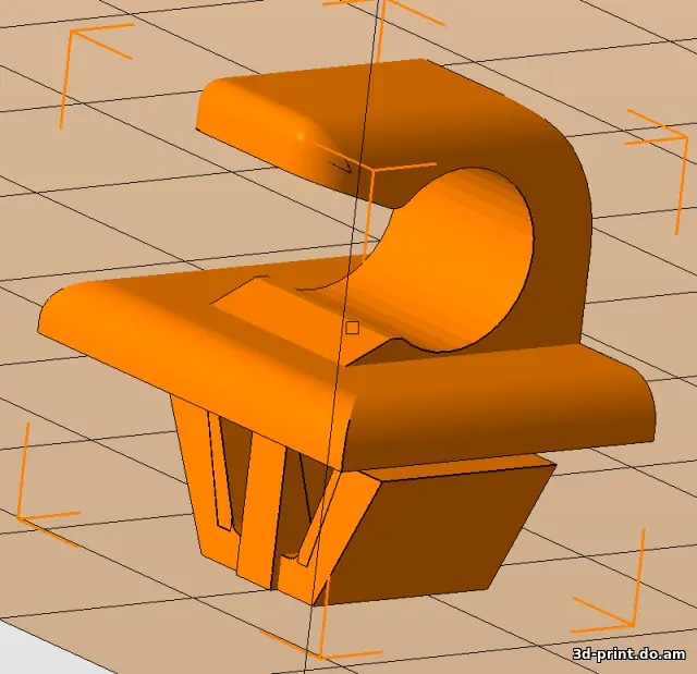 3D-модель "Клипса штанги капота для Chrysler Voyager, сглаженный"