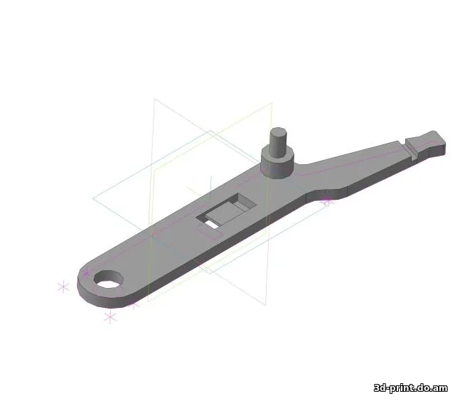 3D-модель "Рычаг на блок управления отопителем Шевролет Нива 2123-8109076"