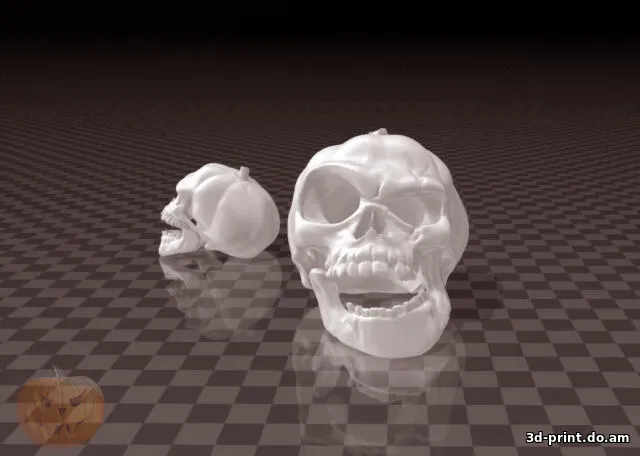 3D-модель "Тыквенный череп на Хэллоуин"