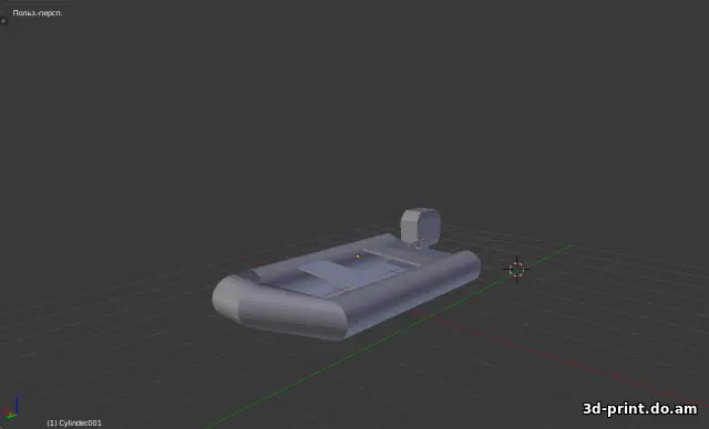 3D-модель "Пвх- лодка с мотором" 3D-модель "Пвх- лодка с мотором"