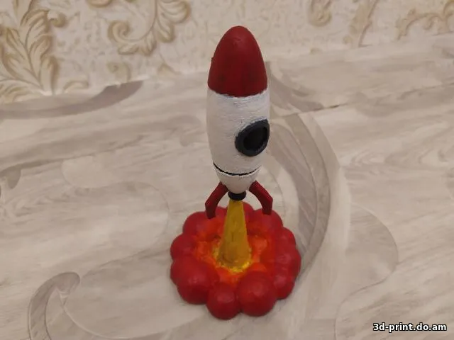 3D-модель "Взлетающая ракета"
