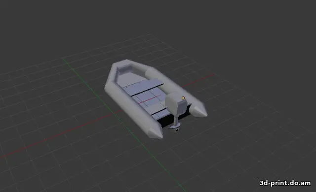 3D-модель "Пвх- лодка с мотором"