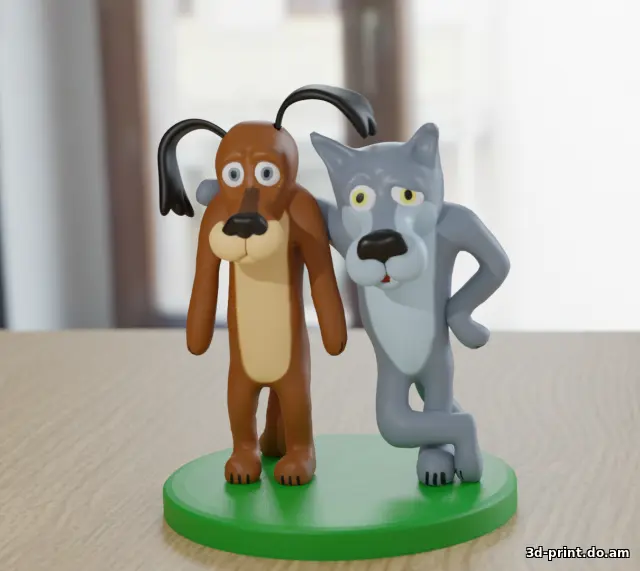 3D-модель "Пёс и волк" из м/ф "Жил был пес"