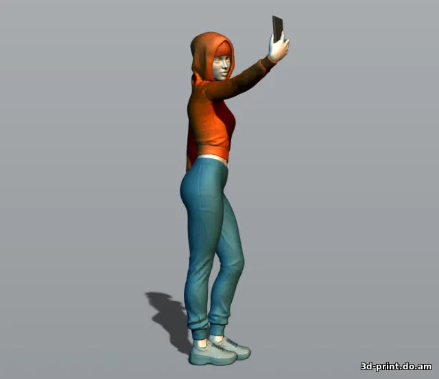 3D-модель "Девушка селфи"