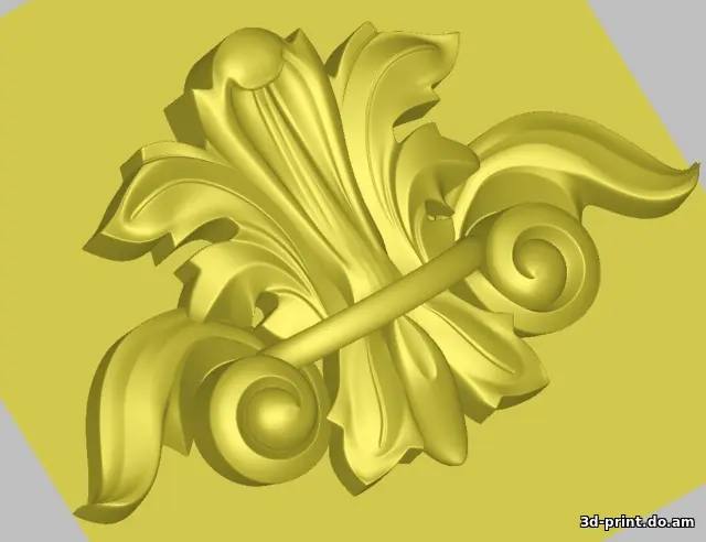 3D-модель "Декоративной накладки в виде лепестка на мебельный фасад"
