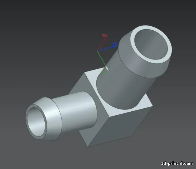 3D-модель "Фитинг на обратку антифриза volvo spa" — STL модель для 3D-печати
