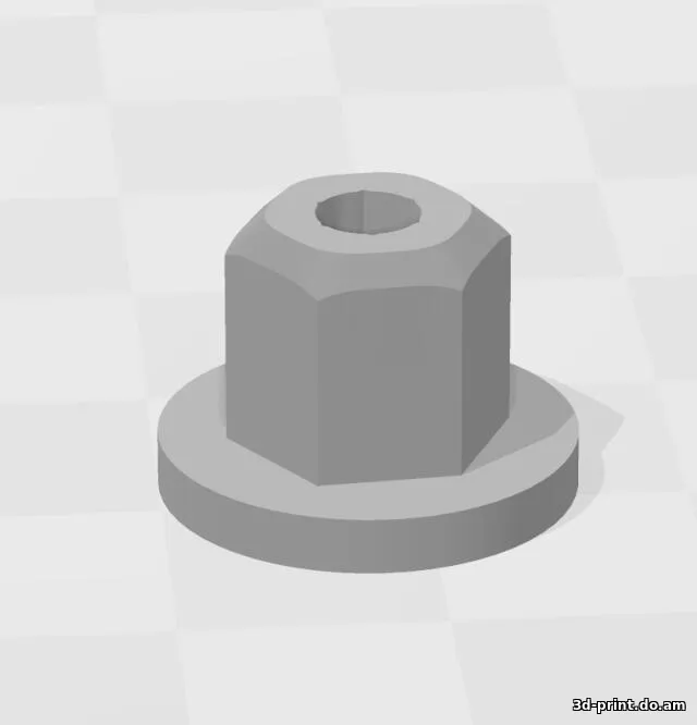 3D-модель "Гайка для BMW, RENGE ROVER внутреннее отверстие 4мм."