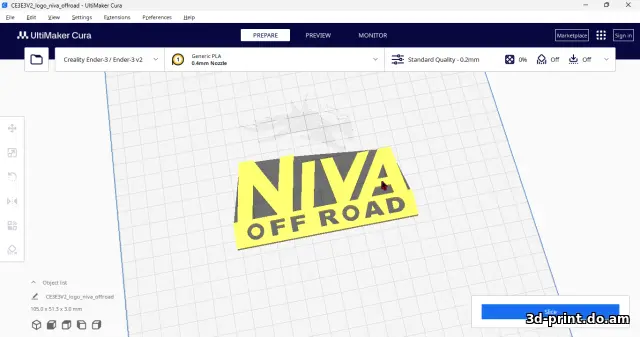 3D-модель "Шильдик niva offroad" — STL модель для 3D-печати