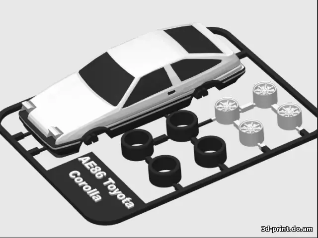 3D-модель "Автомобиль AE86 Toyota Corolla Trueno kit"