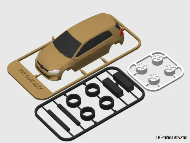 3D-модель "Автомобиль Volkswagen Golf MK7 kit"