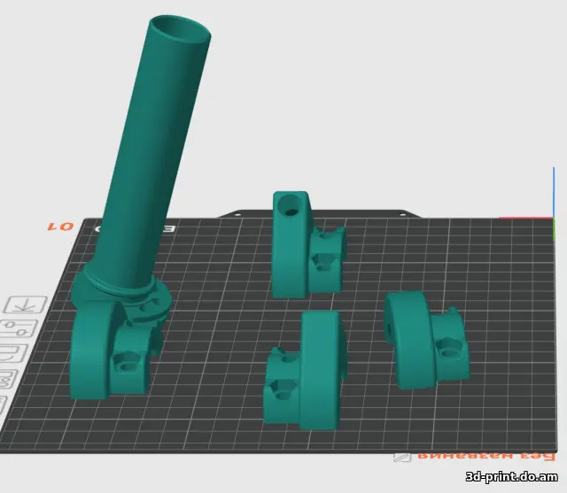 3D-модель "Ручка газа в сборе на руль 22 мм" — STL модель для 3D-печати