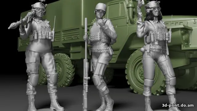 3D-модель "Девушка военная"