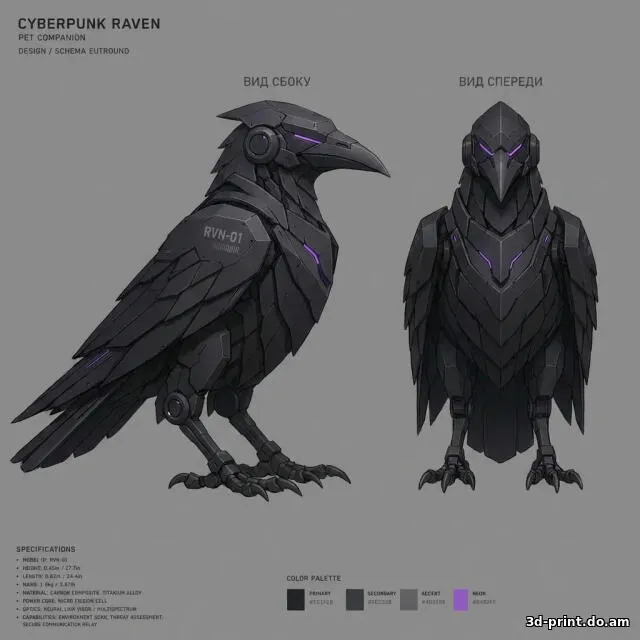 3D-модель "Ворон / The Cyber Raven ИИ"