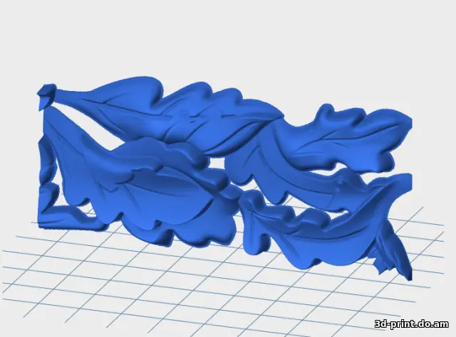 3D-модель "Узор дуба для ремонта фурнитуры, добавлен объем"