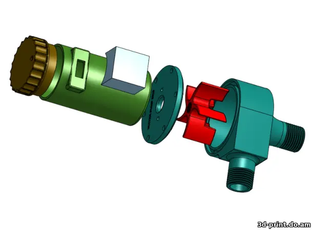 3D-модель "Водяной насос на 550 эл. двигателе (12 вольт)" — STL модель для 3D-печати