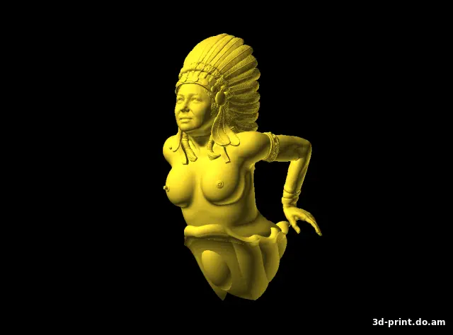 3D-модель "Украшение на угол - девушка индеец"