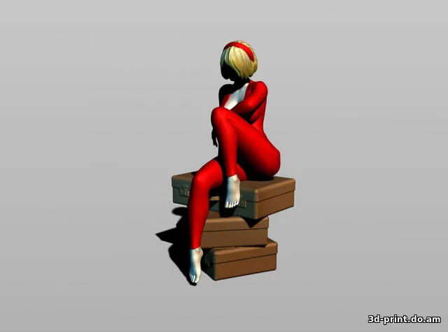 3D-модель "Девушка на чемоданах"
