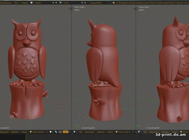 3D-модель "Сова эффективный менеджер"