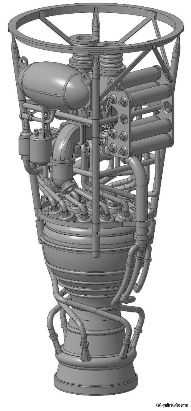 3D-модель "Сборная модель ЖРД ракеты Фау-2 (V-2)" — STL модель для 3D-печати