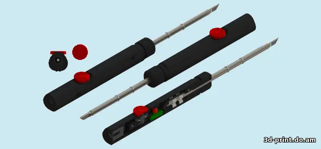 3D-модель "Паяльник на аналоговой плате с жалом Т12"