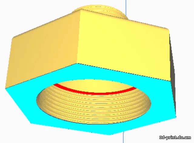 3D-модель "Переход для еврокуба 2" мелкая резьба на 1""