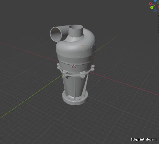 3D-модель "Циклонный фильтр для промышленного пылесоса с трубой 37мм" — STL модель для 3D-печати