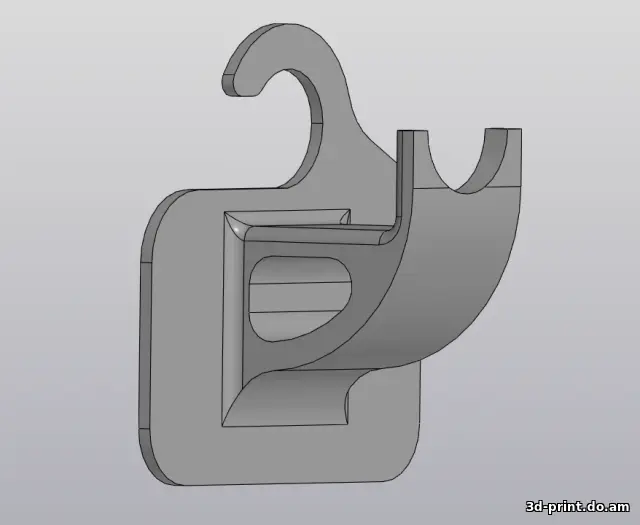 3D-модель "Держатель шланга бассейна для плунжерного клапана" — STL модель для 3D-печати
