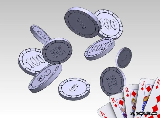 3D-модель "Фишки для покера - 1_5_10_50_100_500_1K_5K_10K"