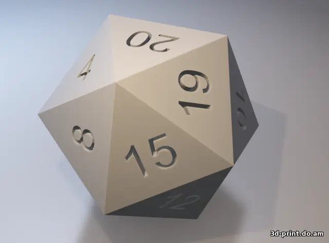 3D-модель "dice icosahedron - игральный двадцатигранник"