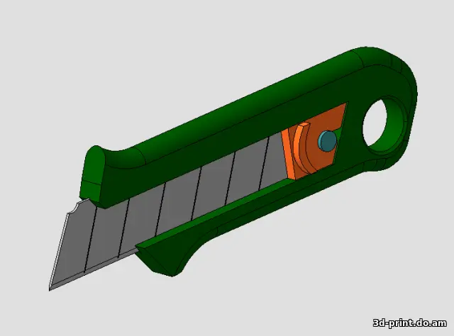 3D-модель "Рукоять для технических лезвий 25мм" — STL модель для 3D-печати