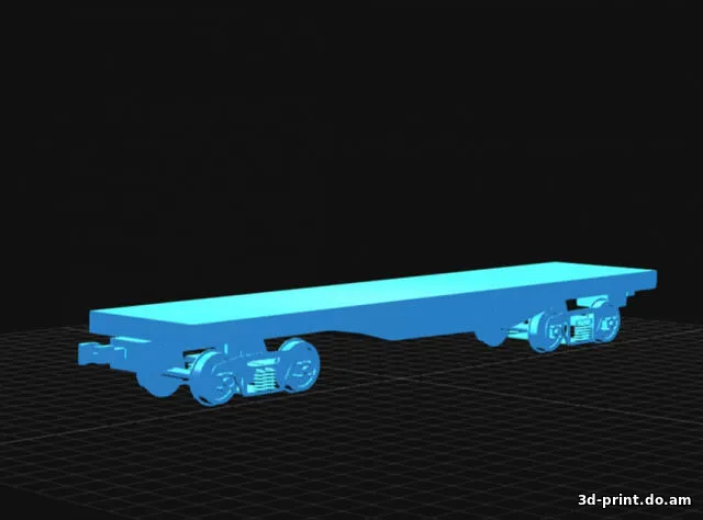 3D-модель "Ж/д полувагон-платформа, для макетов"