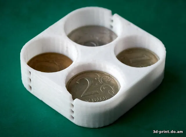 3D-модель "Монетница карманная (10, 5, 2, 1 руб.)" — STL модель для 3D-печати