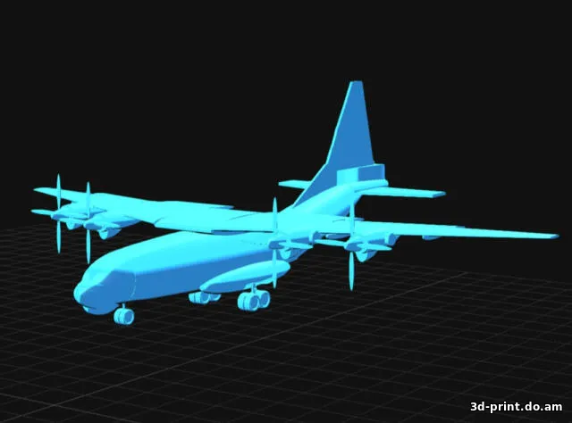3D-модель "Самолет ан-12" — STL модель для 3D-печати