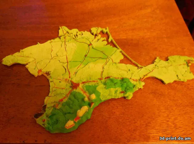 3D-модель "Рельефная карта Крыма" — STL модель для 3D-печати