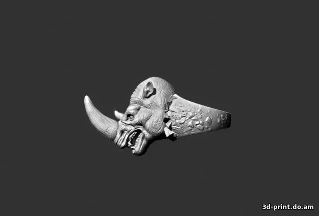 3D-модель "Перстень-Носорог" — STL модель для 3D-печати
