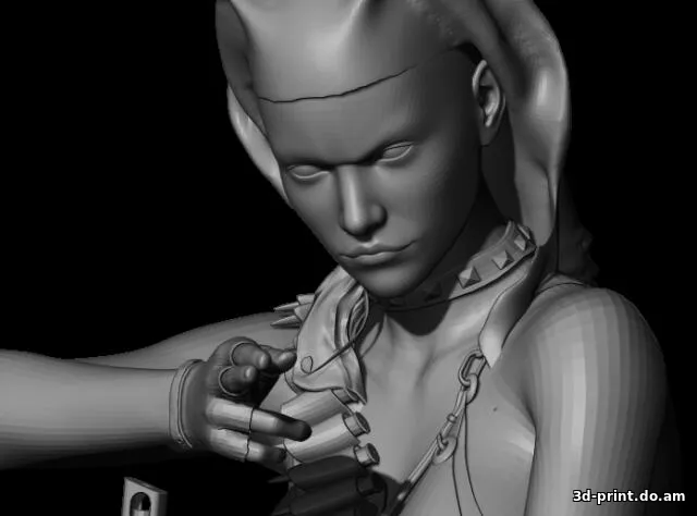 3D-модель "Девушка с автоматом" 3D-модель "Девушка с автоматом"