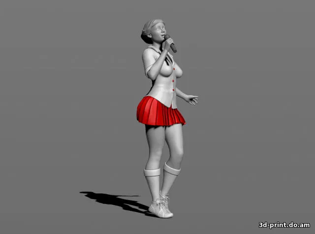 3D-модель "Девушка с микрофоном"