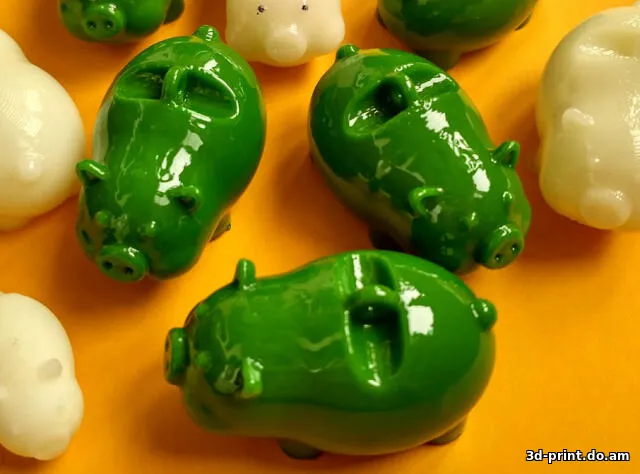 3D-модель "Новогоднй зеленый поросенок - брелок"