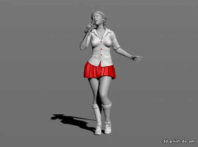 3D-модель "Девушка с микрофоном" 3D-модель "Девушка с микрофоном"