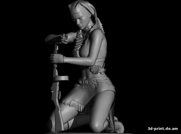3D-модель "Девушка с автоматом"