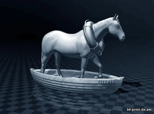 3D-модель "Лошадь в лодке"