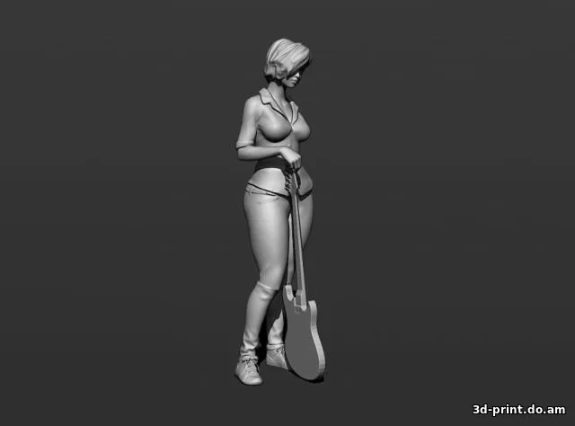 3D-модель "Девушка с гитарой 2" 3D-модель "Девушка с гитарой 2"