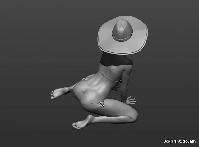 3D-модель "Девушка в бикини и шляпе" 3D-модель "Девушка в бикини и шляпе"