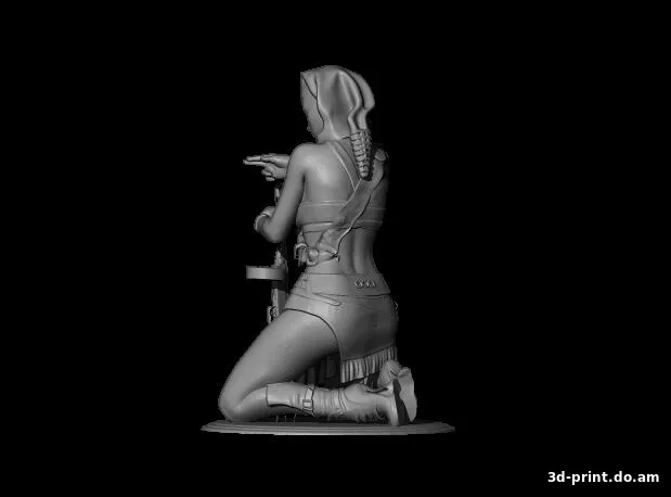 3D-модель "Девушка с автоматом" 3D-модель "Девушка с автоматом"