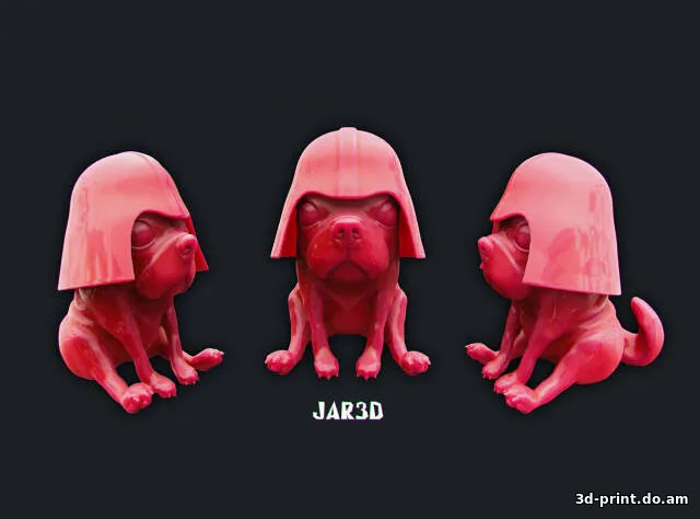 3D-модель "Мопс в шлеме Дарт Вейдера"