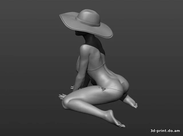 3D-модель "Девушка в бикини и шляпе" 3D-модель "Девушка в бикини и шляпе"