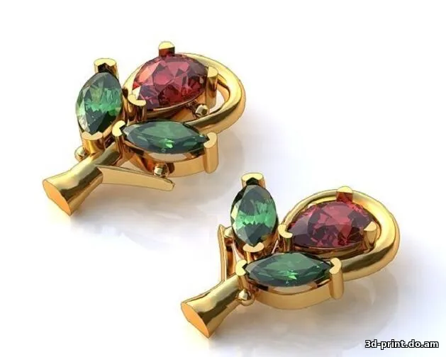 3D-модель "Серьги цветок"