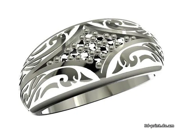 3D-модель "Кольцо с эмалью и камнями" — STL модель для 3D-печати