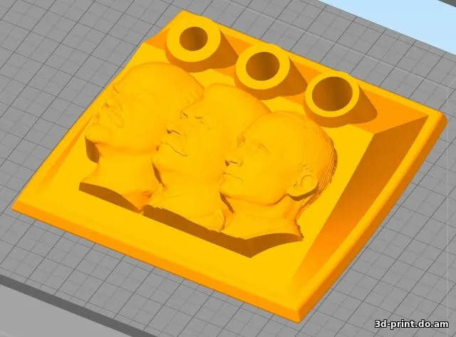 3D-модель "Подставка под ручки и карандаши Ленин-Сталин-Путин версия 2"