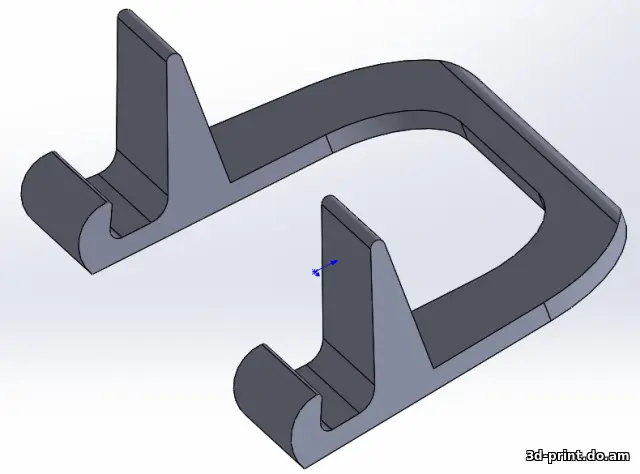 3D-модель "Подставка для планшета 10", толщина планшета 10мм"